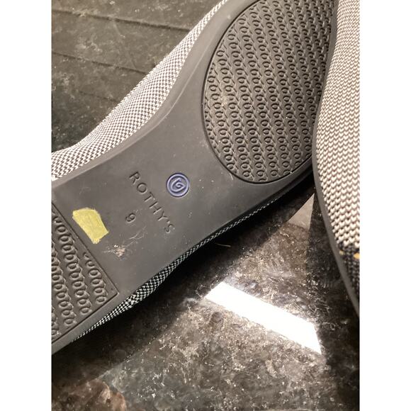 Rothy's Women's the Flat Mist Cap Toe Ballet Classic Comfort Shoe Gray Black W9 - Picture 9 of 9